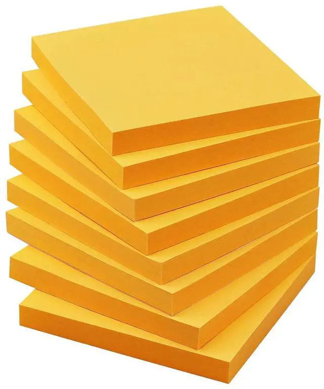 Main image of Sticky Notes 3x3 in, Self-Adhesive, 8 Pads, 80 Sheets/Pad (Orange) | Perfect for Offices, Schools, Home, and Daily Planning