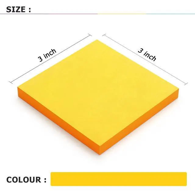 Alt view image 3 of 7 - Sticky Notes 3x3 in, Self-Adhesive, 8 Pads, 80 Sheets/Pad (Orange) | Perfect for Offices, Schools, Home, and Daily Planning