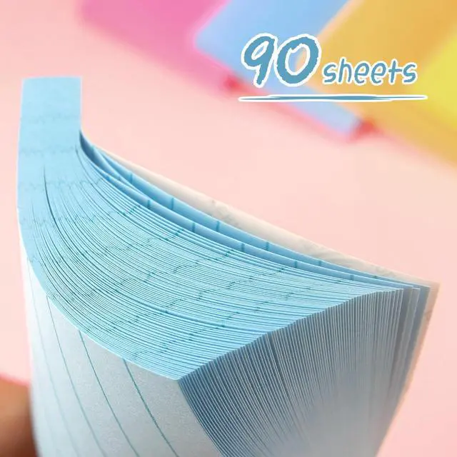 Alt view image 5 of 7 - Lined Sticky Notes 3x3 in Self-Adhesive, 4 Pads, 90 Sheets/Pad (Light Blue) | Strong Self-Adhesive Backing, Sticks Firmly and Removes Cleanly