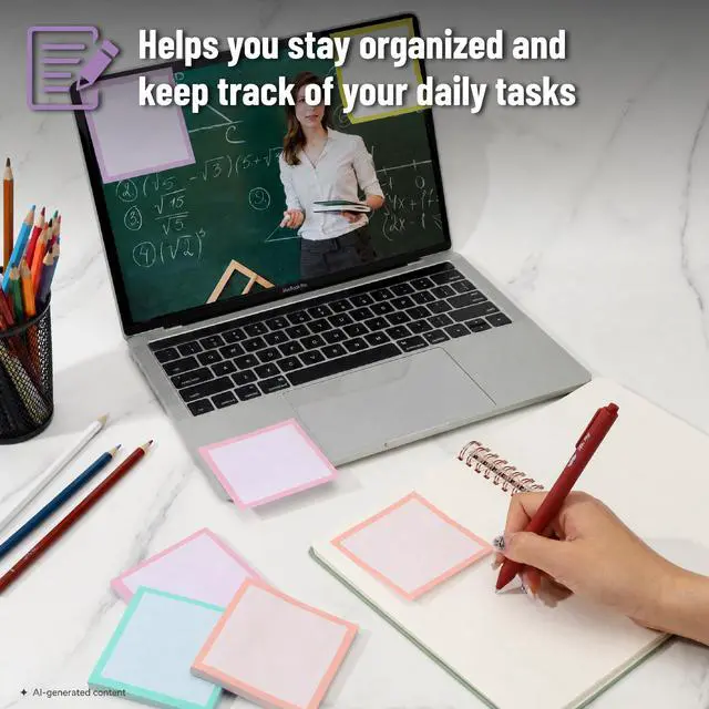 Alt view image 5 of 7 - Bulk Sticky Notes, 3"x3", 12 Pads, 60 Sheets/Pad, 720 Sheets | Colorful Sticky Notes, Post Stickies, Memo Pads, Self-Stick Note Pad for Office, School, Home, Study