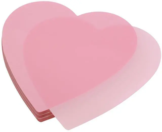 Main image of 3 Pack Heart Shaped Transparent Sticky Notes 2.8X2.8in Waterproof Self-Stick Book Tabs 150 Sheets PET Markers Sticky Notes Pad (Pink)