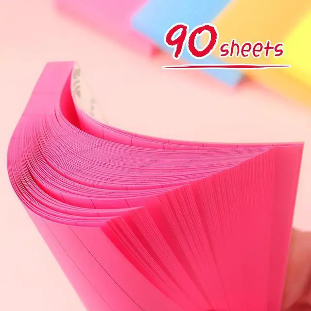 Alt view image 5 of 6 - Lined Sticky Notes 3x3 in, Self-Adhesive, Bright, 4 Pads, 90 Sheets/Pad | Lined Surface for Neat and Organized Writing Strong Self-Stick Adhesive, Sticks Securely and Peels Cleanly