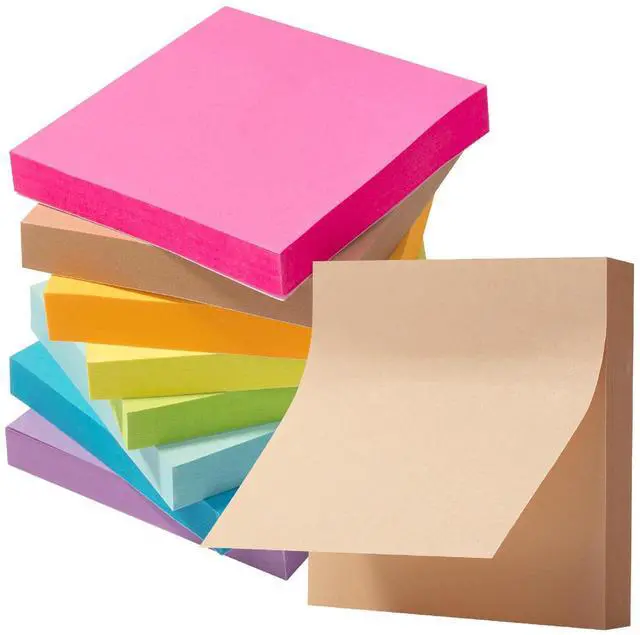 Main image of Sticky Notes, 3"x3", 8 Pads, 656 Sheets, Bright Colors | Sticky Notes Bulk, Self-Stick Note Pads, Perfect for Office, School, Home, Study & Organization