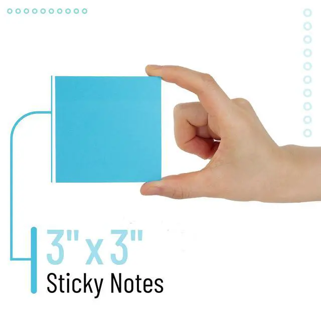 Alt view image 3 of 7 - Sticky Notes, 3"x3", 8 Pads, 656 Sheets, Bright Colors | Sticky Notes Bulk, Self-Stick Note Pads, Perfect for Office, School, Home, Study & Organization