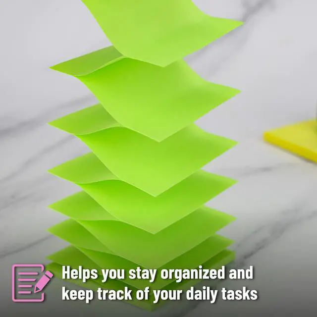 Alt view image 5 of 7 - Pop Up Sticky Notes 3x3 Refills, 18 Pads, 900 Sheets | Bright Colors, Self Adhesive Memo Pads for Dispensers, Perfect for Home, Office & School, Stocky Notes for Bible Journaling
