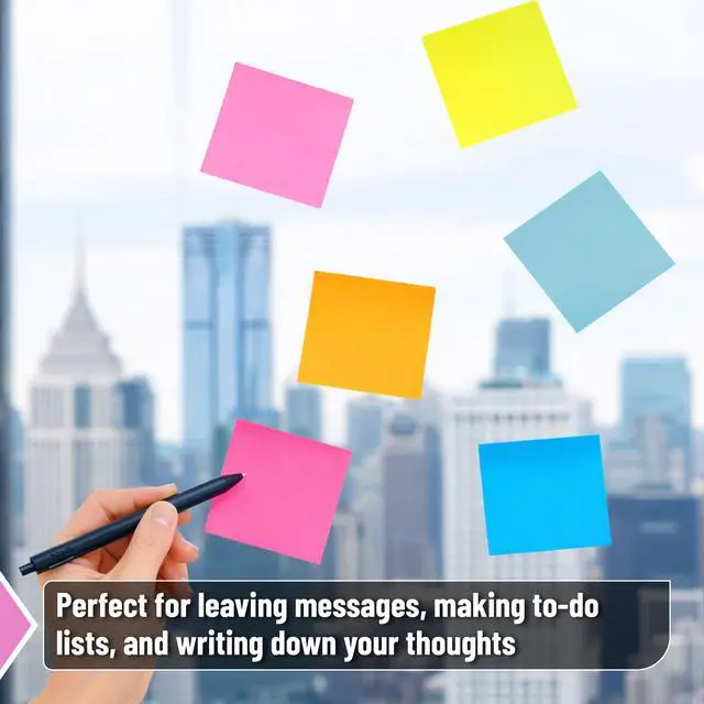 Alt view image 6 of 7 - Pop Up Sticky Notes 3x3 Refills, 18 Pads, 900 Sheets | Bright Colors, Self Adhesive Memo Pads for Dispensers, Perfect for Home, Office & School, Stocky Notes for Bible Journaling