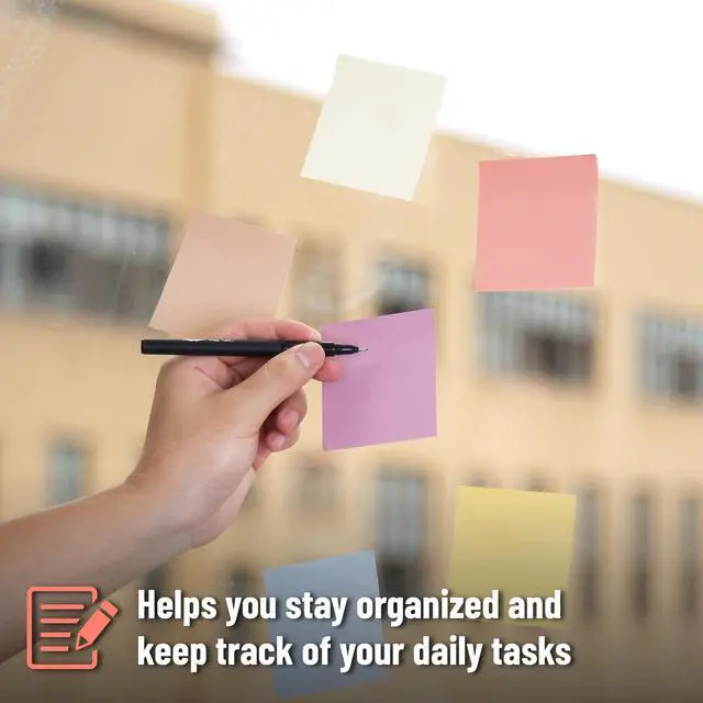 Alt view image 3 of 7 - Sticky Notes, 3"x3", 12 Pads, 600 Sheets, Sunlit Sands | Sticky Notes Bulk, Self-Stick Note Pads, Perfect for Office, School, Home, Study & Organization