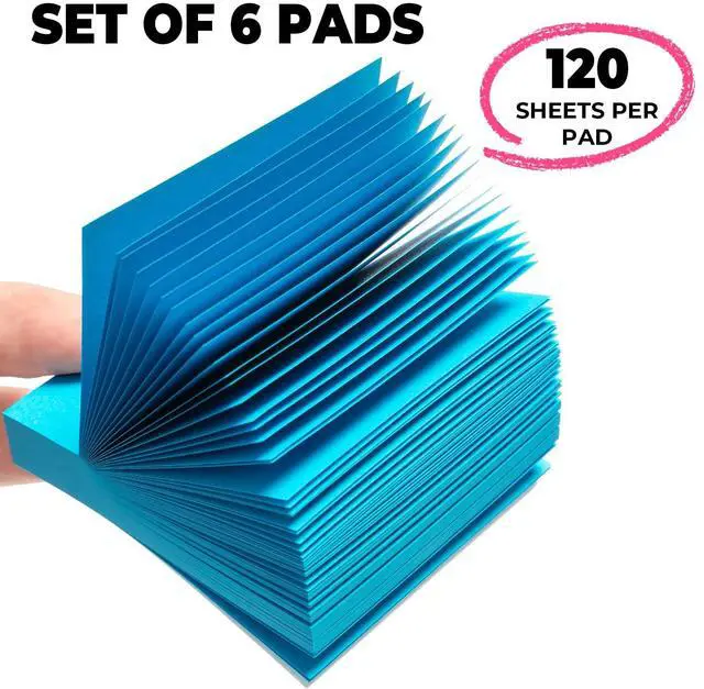 Alt view image 4 of 7 - 6 Pads Sticky Notes 3x3 Inch, Self Sticky Notes 6 Bright Colors Easy to Stick Office and School Supplies for Home, Desk, and Notebook Use, 120 Sheets/Pad