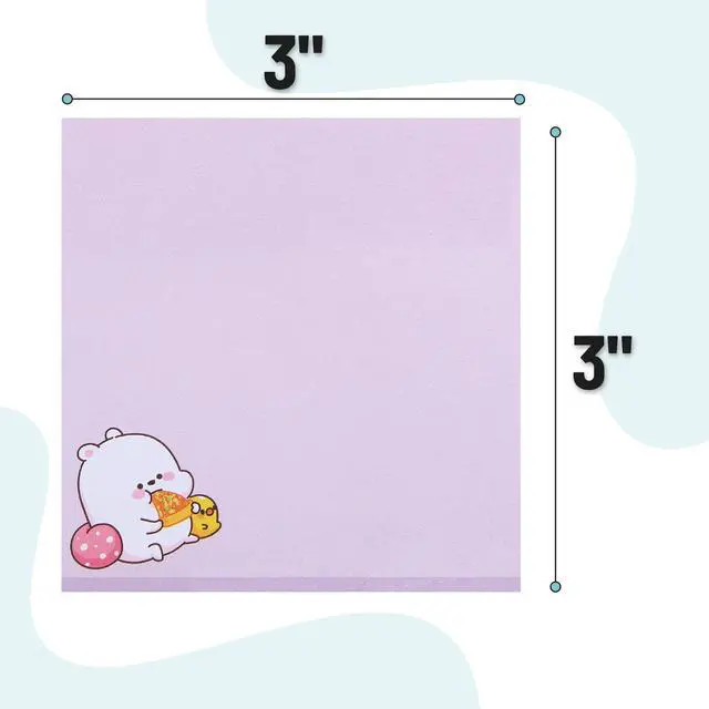 Alt view image 3 of 7 - Aesthetic Sticky Notes, 3"x3", 8 Pads, 400 Sheets, 4 Designs | Cute Bear Sticky Notes, Self-Stick Note Pads Aesthetic, Perfect for Office, School, Home, Study & Organization