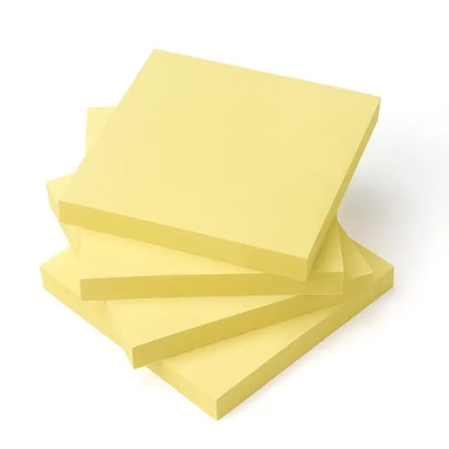 Alt view image 2 of 7 - Sticky Notes 3x3 with Bright Colors, 4 Pads 90 Sheets/Pad (Yellow) | Bright Yellow Self-Stick Notes Pads, 360 Sheets Total, Easy to Stick and Remove, Perfect for Office, School and Home