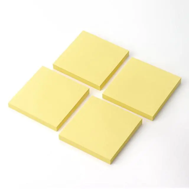 Alt view image 4 of 7 - Sticky Notes 3x3 with Bright Colors, 4 Pads 90 Sheets/Pad (Yellow) | Bright Yellow Self-Stick Notes Pads, 360 Sheets Total, Easy to Stick and Remove, Perfect for Office, School and Home