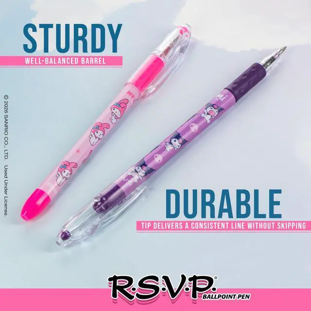 Alt view image 5 of 6 - RSVP Ballpoint Pen, Hello Kitty® and Friends, Limited Edition, Mix 2, 0.7mm Fine Line, Assorted Ink, 5-Pk (BK90HKPF5M1)