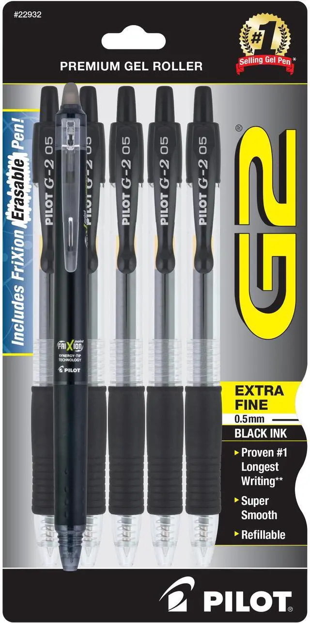 Main image of G2 + FriXion Synergy Companion Pack, Black Ink, Gel Roller 6 Pack