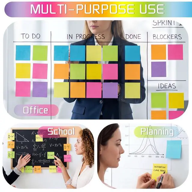 Alt view image 6 of 7 - (18 Pads) Sticky Notes 3x3,9 Bright Colors Self-Stick Note Pads | Strong Adhesive Memo Pad,Very Suitable For Office Use,Study Purposes And Organizing Daily Life Items Recyclable