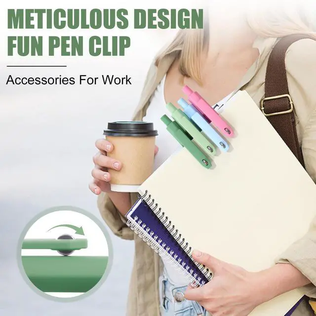 Alt view image 5 of 7 - Pens, 8 Pack 0.5mm Fine Point Cute Gel Pens with Fidget Quick Dry | For Women, For Teachers, For Nurses, Smooth Writing, Liquid Ink, For Badge, Black ink, Felt Tip, Medium Point, For Journaling