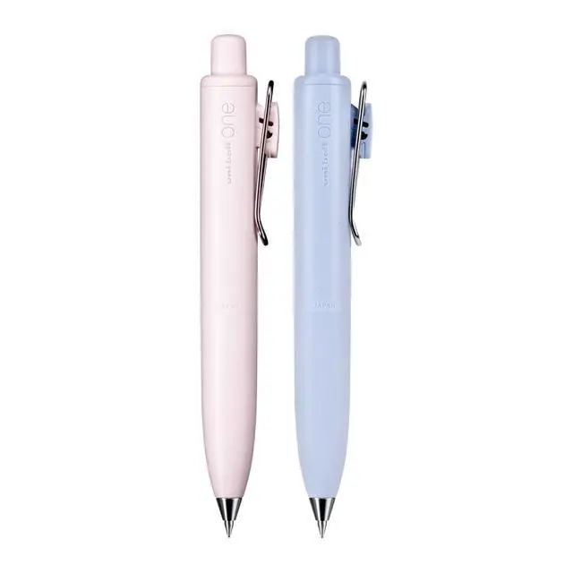 Alt view image 3 of 4 - one P Retractable Gel Pens, Micro Point (0.5mm), Black, 2 Pack | Pocket-size design, ink stays on top of paper fibers for crisp lines, wire pocket clip, color indicator top, rubber grip