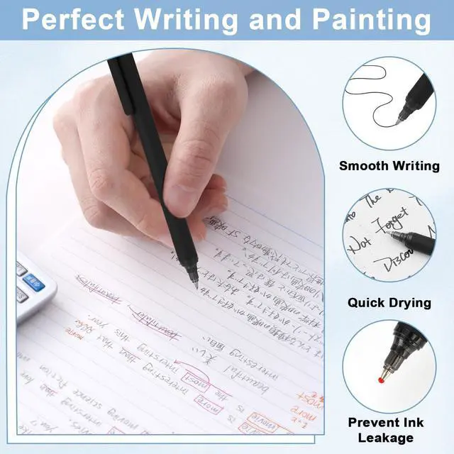 Alt view image 4 of 7 - Pens Bulk, 30-Pack Black Ballpoint Pens (1.0mm Medium Point) - Smooth Writing No-Smear Click-Type Bulk Pens for School,Corporate,Journals