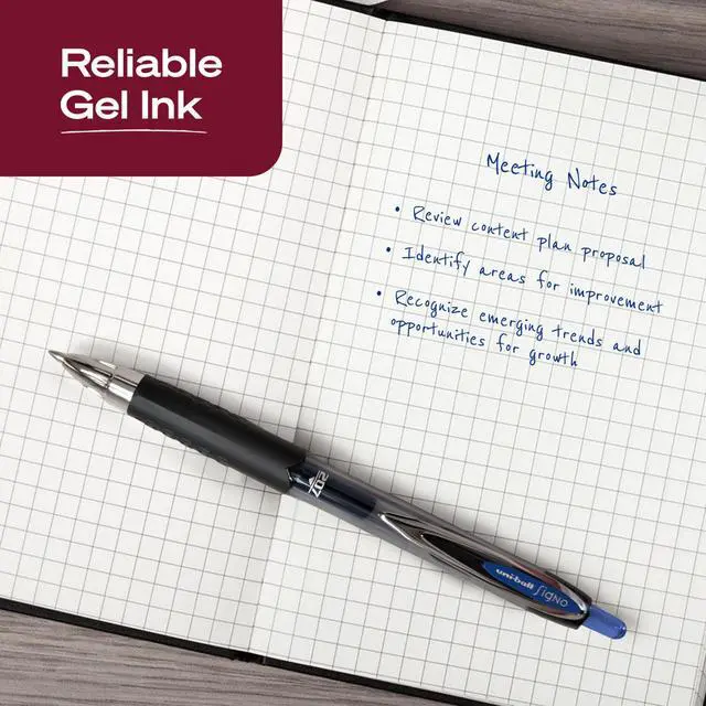 Alt view image 3 of 7 - 207 Gel Pens, Assorted Ink, 0.7mm Medium Point, 4 Count | Retractable, Smooth Writing, Fraud-Resistant, uni Super Ink