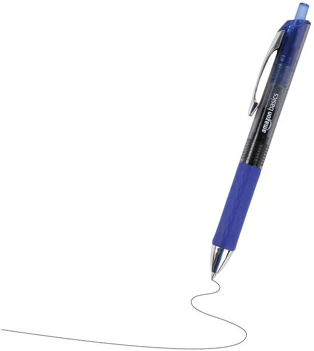 Alt view image 3 of 5 - Retractable Gel Pens, Fine Point 0.7mm, Smooth Writing, No-Smear Ink, Blue, 12-Pack