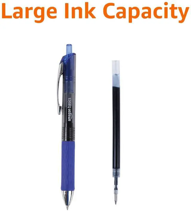 Alt view image 5 of 5 - Retractable Gel Pens, Fine Point 0.7mm, Smooth Writing, No-Smear Ink, Blue, 12-Pack