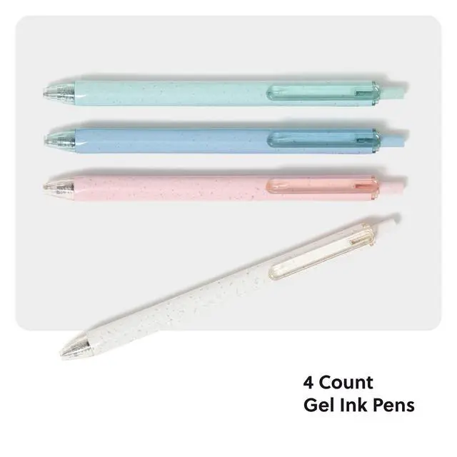 Alt view image 2 of 6 - Gel Pens, Medium .7mm Point Black Ink, 4 Pack, Pastels