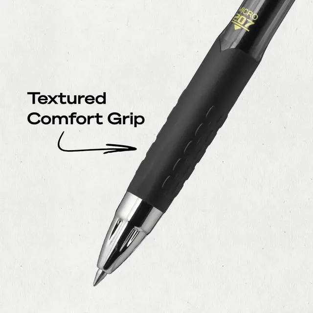 Alt view image 4 of 7 - 207 Gel Pens, Black Ink, 0.5mm Micro Point, Retractable, 5 Count | Smooth Writing, Fraud-Resistant, uni Super Ink