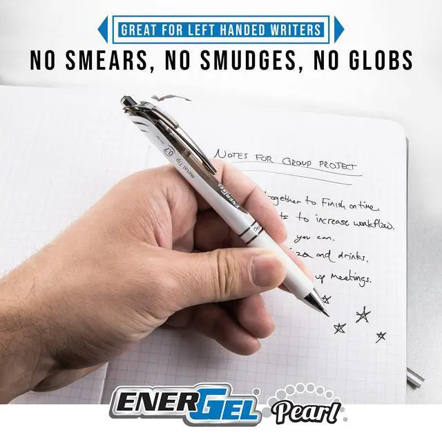Alt view image 2 of 6 - EnerGel Pearl RTX Gel Pen, 0.7mm, Assorted Ink, 4 count | Pentel EnerGel Pearl RTX Gel Pen, 0.7mm, Assorted Ink, 4 count
