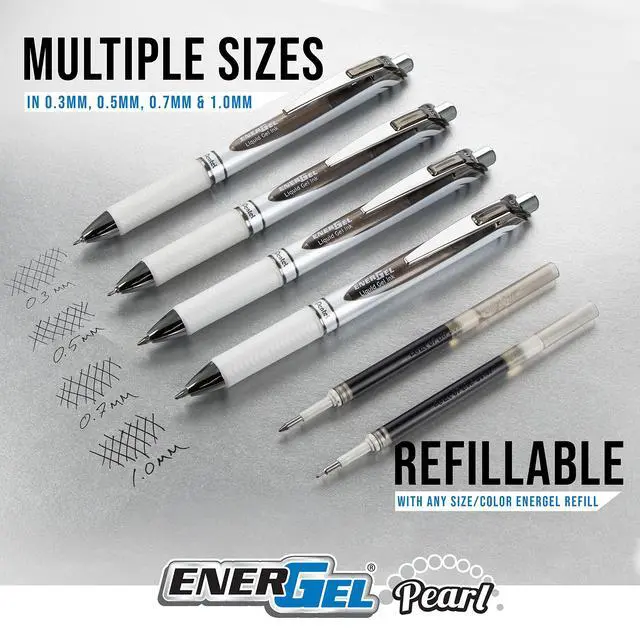 Alt view image 3 of 6 - EnerGel Pearl RTX Gel Pen, 0.7mm, Assorted Ink, 4 count | Pentel EnerGel Pearl RTX Gel Pen, 0.7mm, Assorted Ink, 4 count