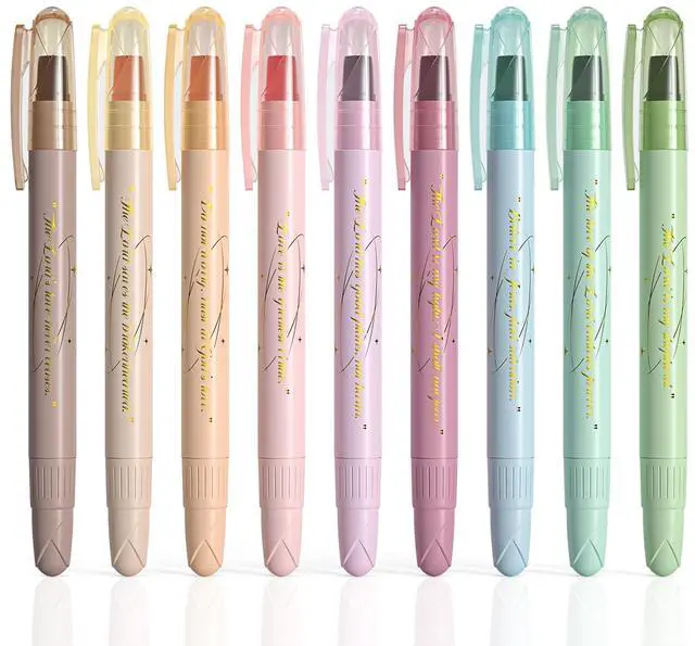Main image of Bible Highlighters No Bleed, 9PCS Gel Highlighters Set | Pastel Colors, Cute Bible Study Supplies for Scripture Marking, Color Coding & Book Highlighting