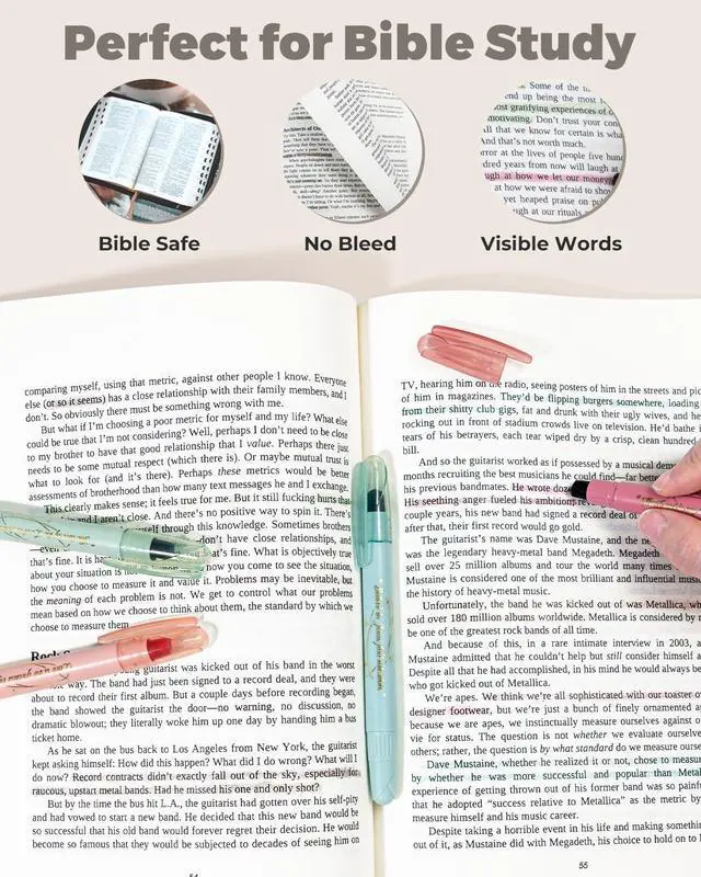Alt view image 3 of 7 - Bible Highlighters No Bleed, 9PCS Gel Highlighters Set | Pastel Colors, Cute Bible Study Supplies for Scripture Marking, Color Coding & Book Highlighting