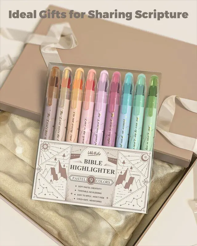 Alt view image 7 of 7 - Bible Highlighters No Bleed, 9PCS Gel Highlighters Set | Pastel Colors, Cute Bible Study Supplies for Scripture Marking, Color Coding & Book Highlighting