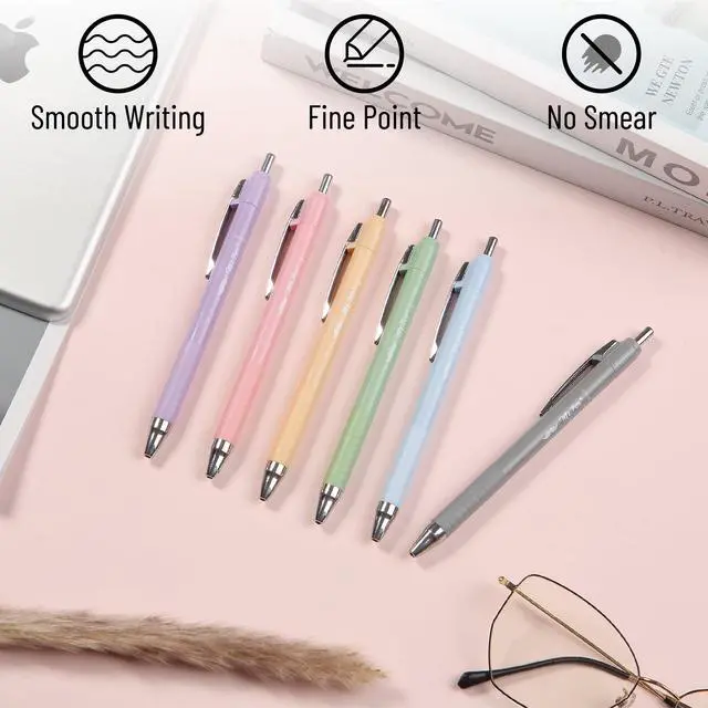 Alt view image 4 of 7 - Aesthetic Highlighters and Ballpoint Pens No Bleed, 12 Pack | Assorted Colors, Bible Highlighters and Pens No Bleed, Fast Dry and No Smear for Bible Journaling, Planner, School Supplies
