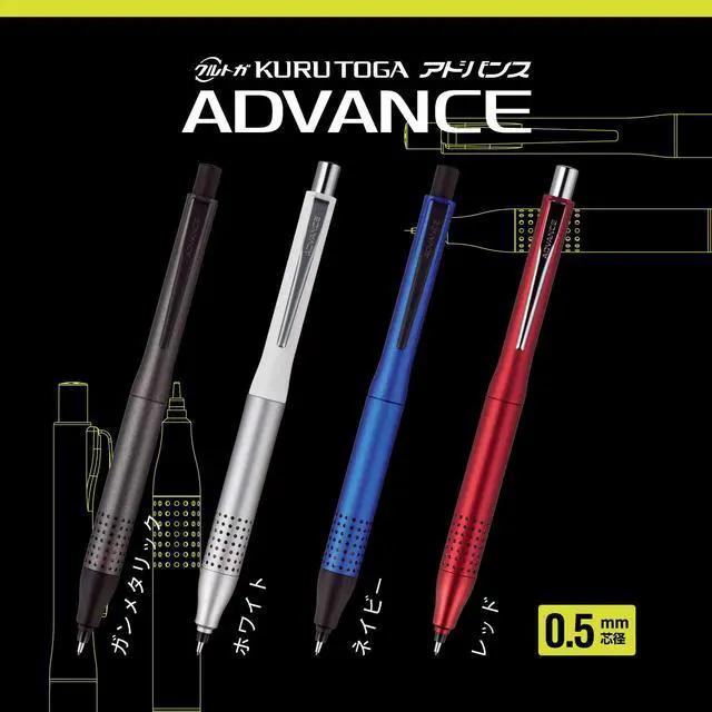 Alt view image 4 of 6 - Uni Kurutoga Advance Upgrade Model 0.5mm Mechanical Pencil, Navy Body (M510301P.9)