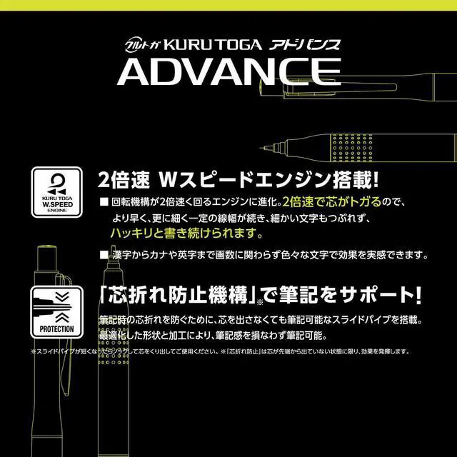Alt view image 5 of 6 - Uni Kurutoga Advance Upgrade Model 0.5mm Mechanical Pencil, Navy Body (M510301P.9)