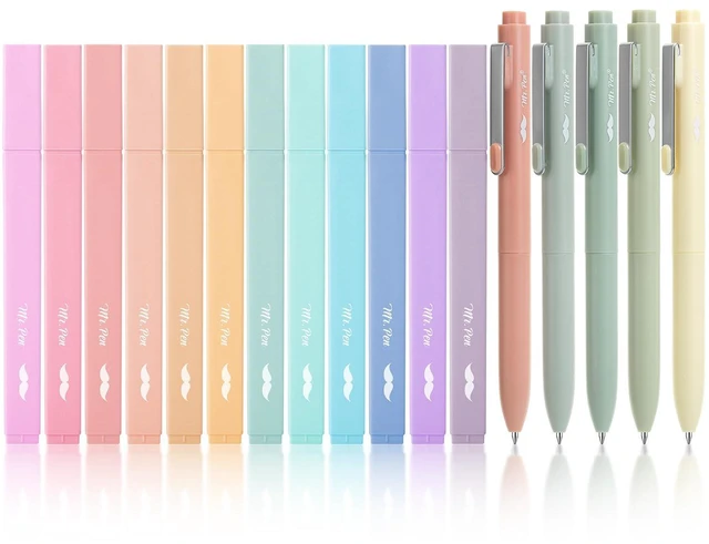 Main image of Aesthetic Highlighters and Gel Pens, 17 Pack | Pastel Colors Bible Highlighters No Bleed, Fine Point 0.7mm Black Ink Gel Pens, Fast Dry and No Smear for Bible Journaling