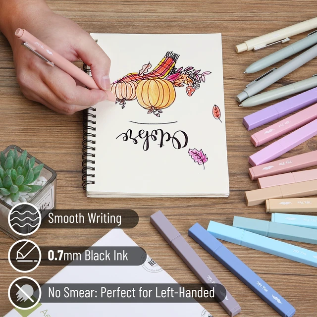 Alt view image 4 of 7 - Aesthetic Highlighters and Gel Pens, 17 Pack | Pastel Colors Bible Highlighters No Bleed, Fine Point 0.7mm Black Ink Gel Pens, Fast Dry and No Smear for Bible Journaling