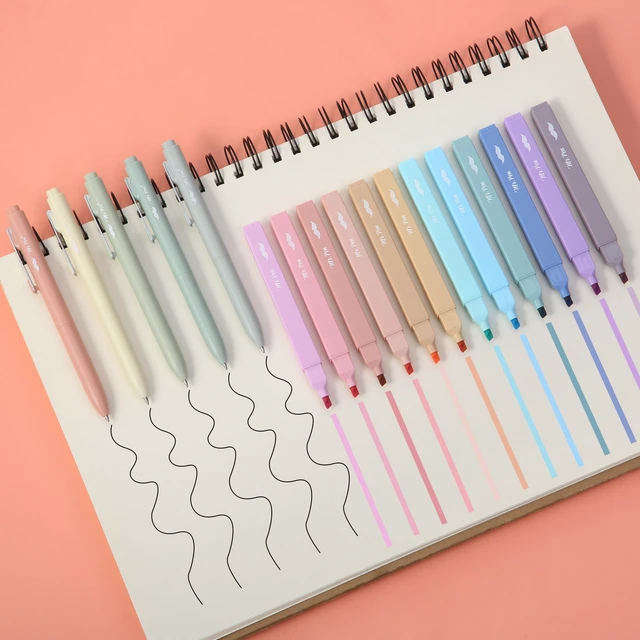 Alt view image 6 of 7 - Aesthetic Highlighters and Gel Pens, 17 Pack | Pastel Colors Bible Highlighters No Bleed, Fine Point 0.7mm Black Ink Gel Pens, Fast Dry and No Smear for Bible Journaling