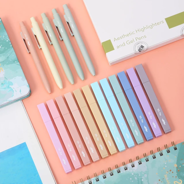Alt view image 7 of 7 - Aesthetic Highlighters and Gel Pens, 17 Pack | Pastel Colors Bible Highlighters No Bleed, Fine Point 0.7mm Black Ink Gel Pens, Fast Dry and No Smear for Bible Journaling