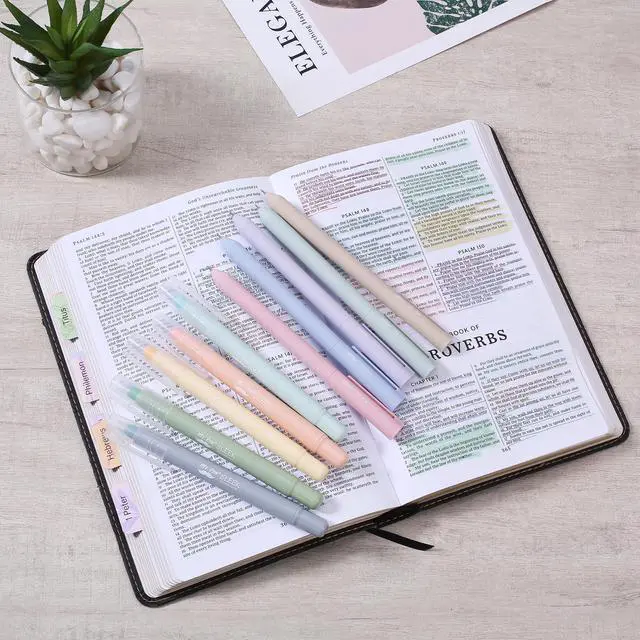Alt view image 7 of 7 - No Bleed Gel Highlighters, Assorted Colors, 8 Pack | Bible Highlighters and Pens No Bleed, Bible Markers for Study, Journaling, School Supplies and Accessories