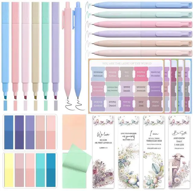 Main image of Bible Study Supplies, Bible Journaling Kit with Highlighters, Color | Bible Study Kit for Women, Bible Accessories Helps Highlight Verses, Organize Notes and Deepen Faith Through Scripture Prayer