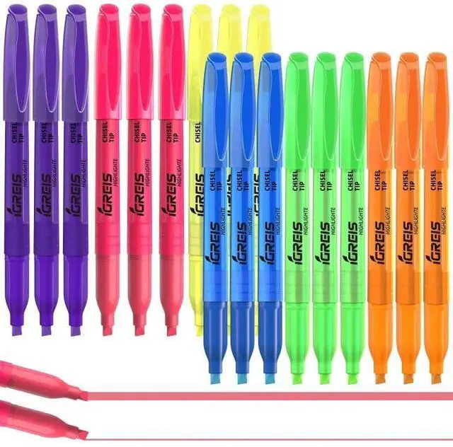 Main image of 20 Pcs Highlighters and Gel Pens Set, 6 Color Highlighters and 2 Pcs 3 in 1 Multicolor Gel Pens, Chisel Tip Highlighters Assorted Colors, Quick Dry, Perfect for Class, School, Office