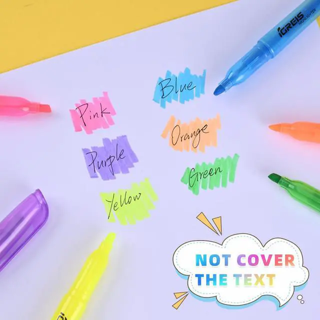 Alt view image 6 of 7 - 20 Pcs Highlighters and Gel Pens Set, 6 Color Highlighters and 2 Pcs 3 in 1 Multicolor Gel Pens, Chisel Tip Highlighters Assorted Colors, Quick Dry, Perfect for Class, School, Office