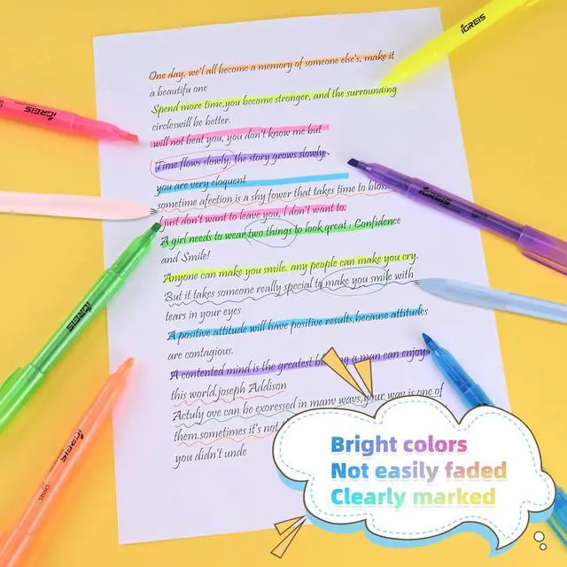 Alt view image 5 of 7 - 20 Pcs Highlighters and Gel Pens Set, 6 Color Highlighters and 2 Pcs 3 in 1 Multicolor Gel Pens, Chisel Tip Highlighters Assorted Colors, Quick Dry, Perfect for Class, School, Office