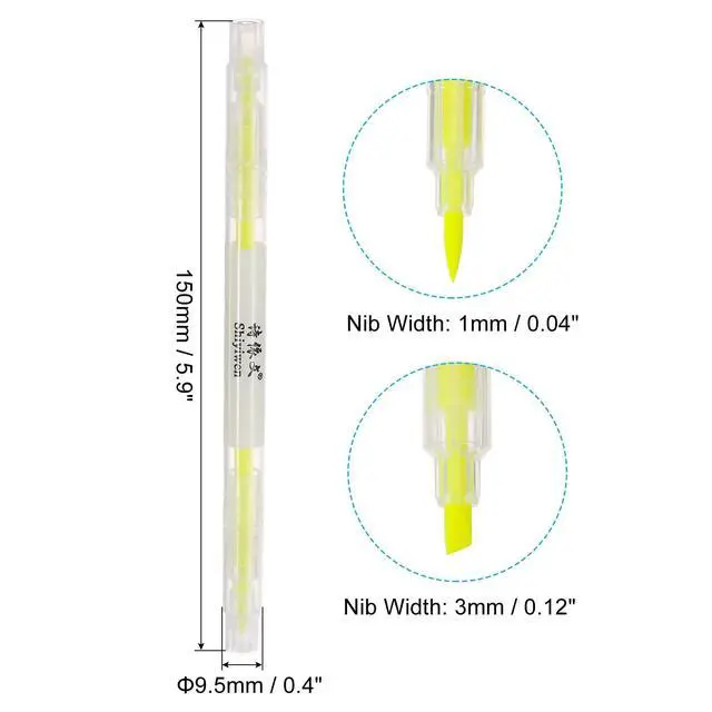 Alt view image 2 of 6 - Highlighter Pen, 10 Pack Double Ended Highlighter Broad and Fine Tips Marker Pens for Office Home Daily Use, Yellow