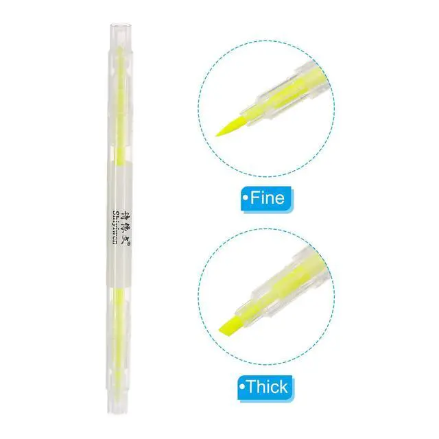 Alt view image 4 of 6 - Highlighter Pen, 10 Pack Double Ended Highlighter Broad and Fine Tips Marker Pens for Office Home Daily Use, Yellow