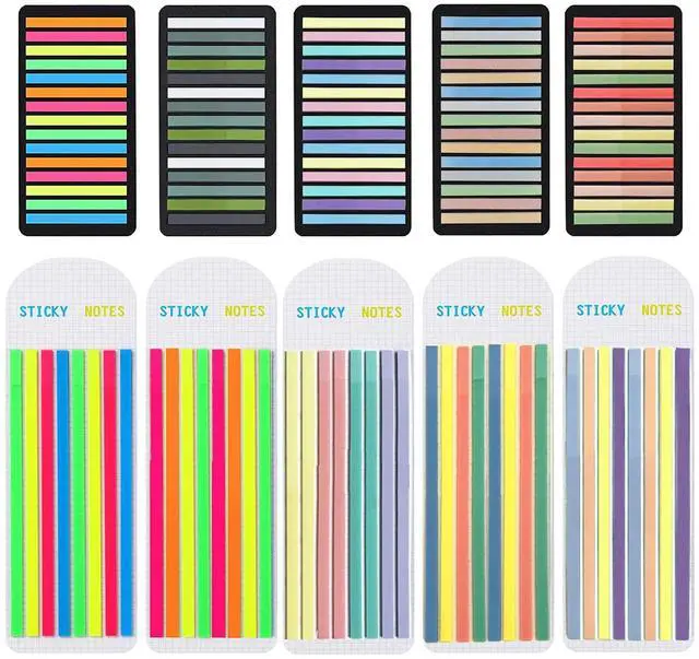Main image of Sticky Tabs 2300 Pcs Translucent 10 Sheets Highlighter Book Tape | Long Highlighting Sticky Tabs for Annotating Books, Aesthetic Office Suppliesbook for eachers Students Reading Home Office
