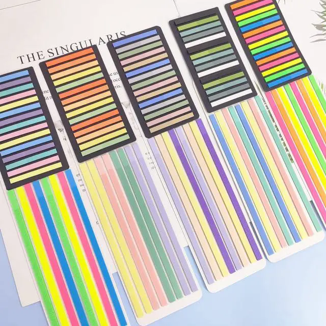 Alt view image 5 of 6 - Sticky Tabs 2300 Pcs Translucent 10 Sheets Highlighter Book Tape | Long Highlighting Sticky Tabs for Annotating Books, Aesthetic Office Suppliesbook for eachers Students Reading Home Office