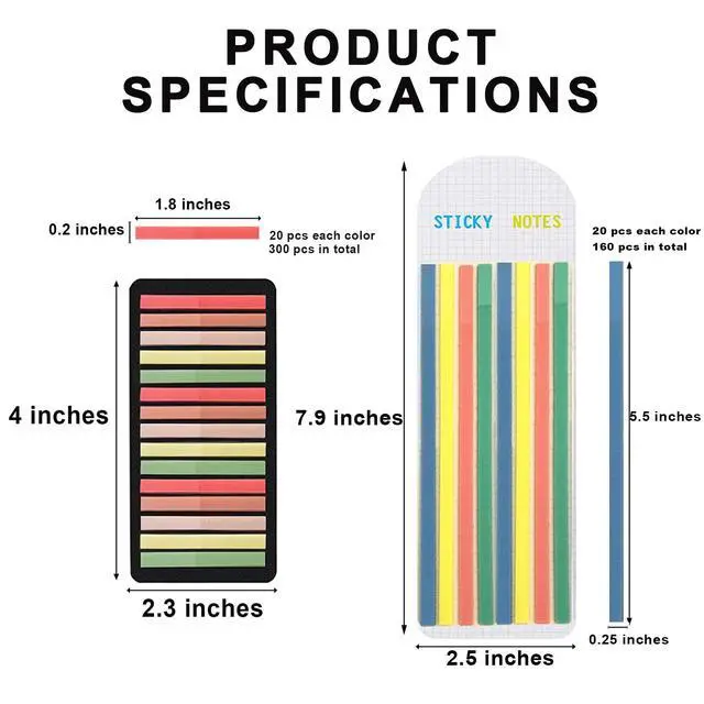 Alt view image 6 of 6 - Sticky Tabs 2300 Pcs Translucent 10 Sheets Highlighter Book Tape | Long Highlighting Sticky Tabs for Annotating Books, Aesthetic Office Suppliesbook for eachers Students Reading Home Office