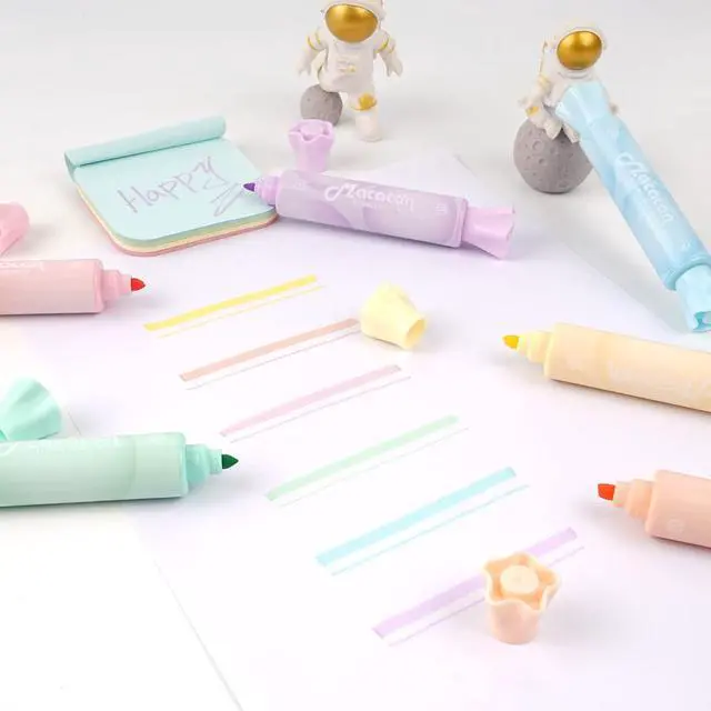 Alt view image 5 of 7 - Candy Shape Highlighters, Assorted colors,Chisel Tip,Water Based,Quick Dry& Write Smoothly 6 Macaron Colors (CANDY HIGHLIGHTER)