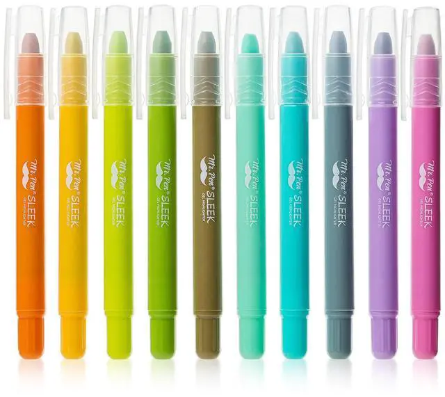 Main image of No Bleed Gel Highlighters, Assorted Colors, 10 Pack | Bible Highlighters and Pens No Bleed, Bible Markers for Study, Journaling, School Supplies and Accessories